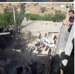 ساختمان مسکونی ۴ طبقه در نوسود کرمانشاه ریزش کرد