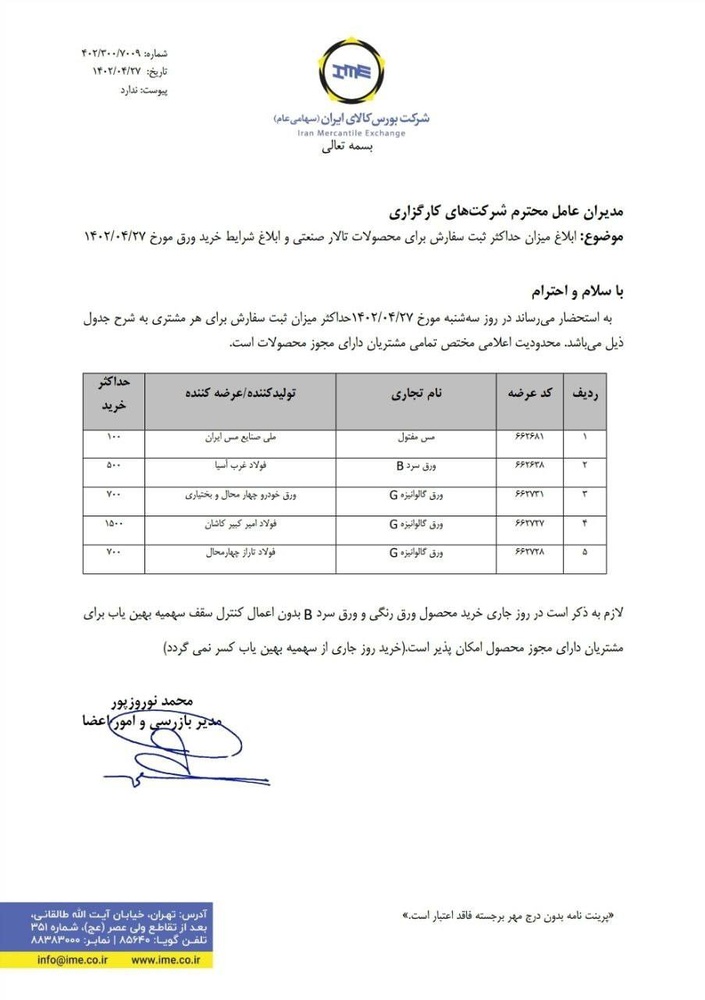شرایط خرید ورق در عرضههای امروز ابلاغ شد